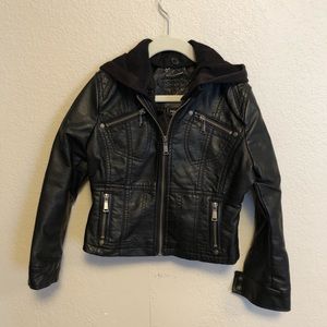 JouJou Girls Faux Leather Moto Jacket